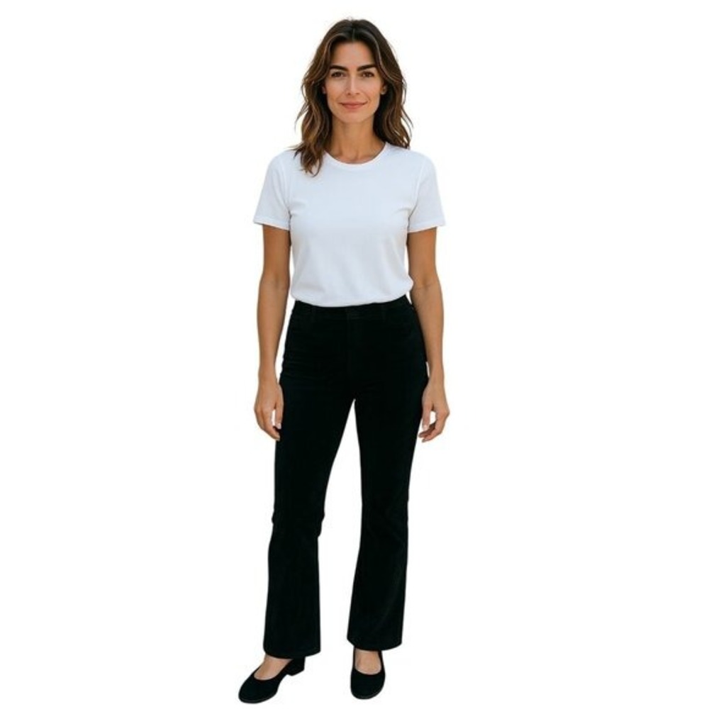 Gretchen Scott Women's Black Washable Genuine Suede Straight Leg Pants Size L